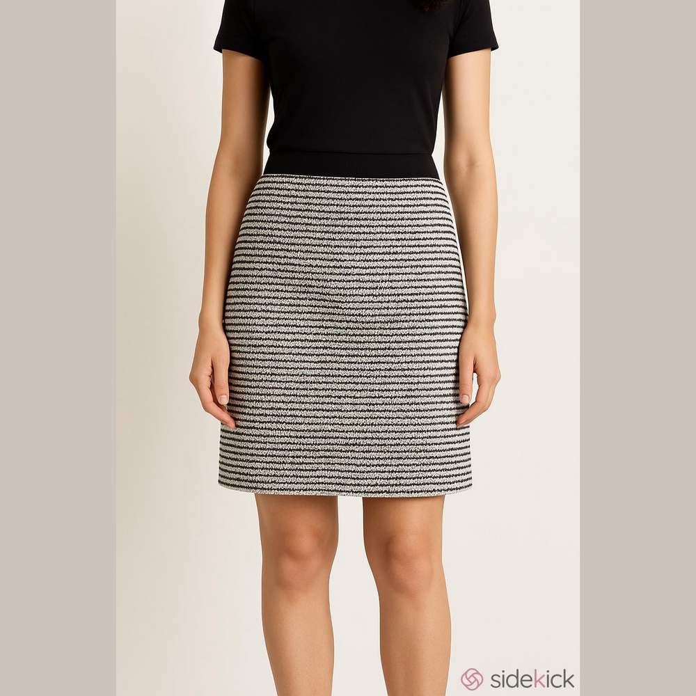 Brooks Brothers striped embroidered stitched pencil skirt woven size 8